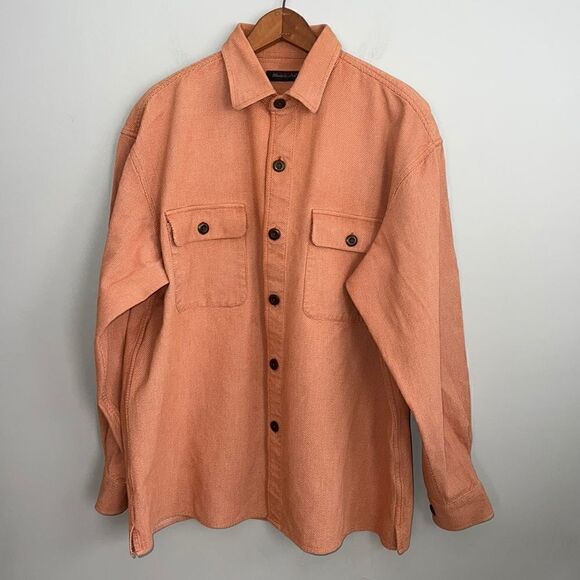 Windsor Lake Heavy Thick Shacket canvas like Shirt nutmeg orange Men’s Large - Picture 2 of 16